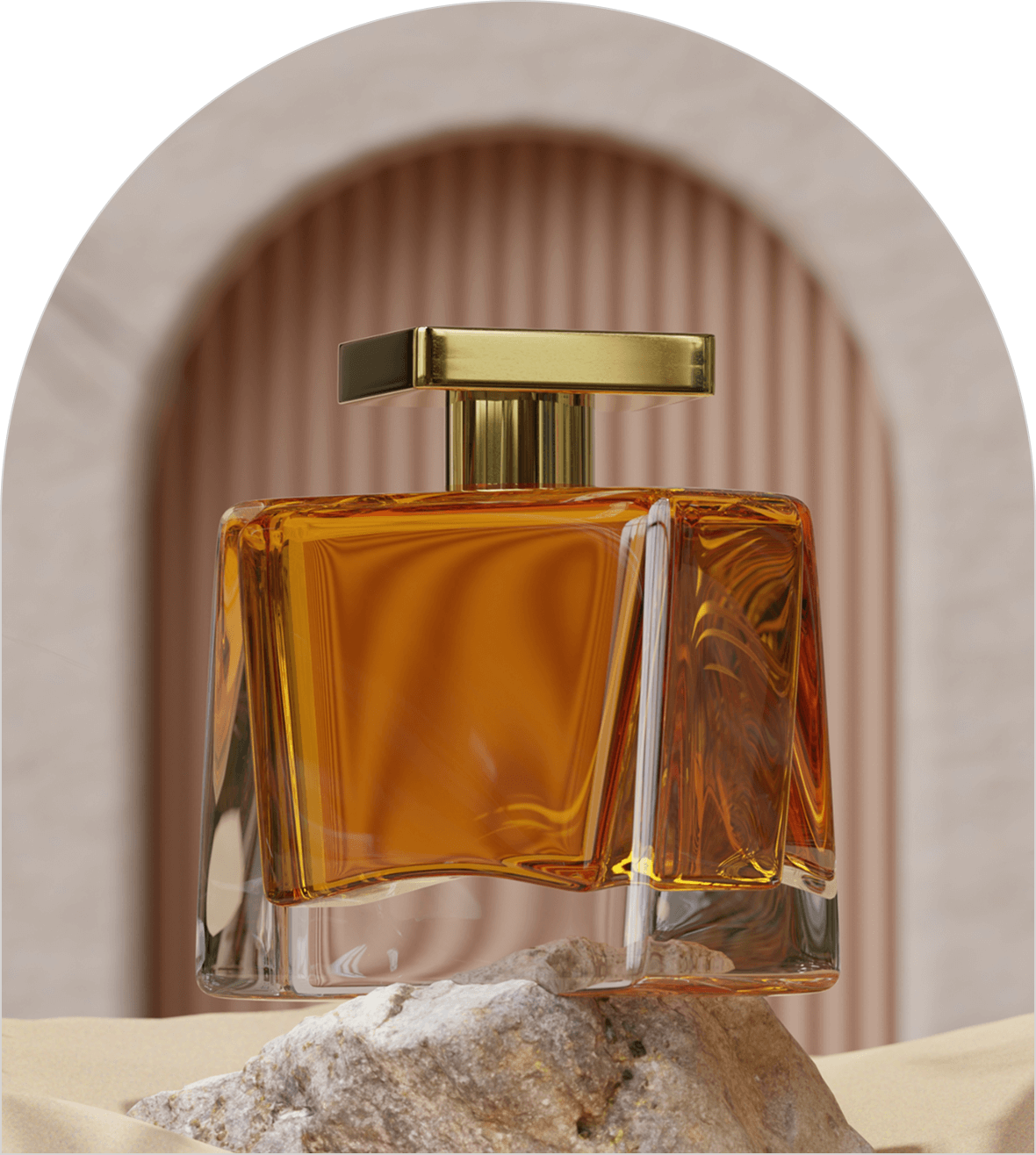 Elegant glass perfume bottle display