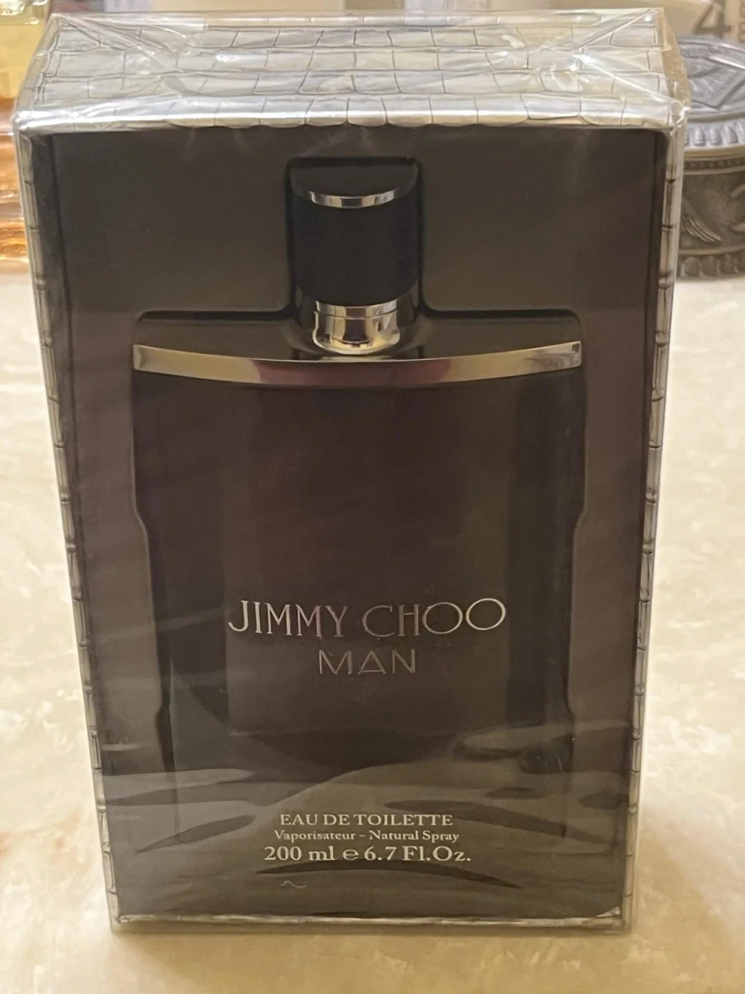 Boxed Jimmy Choo Man cologne bottle