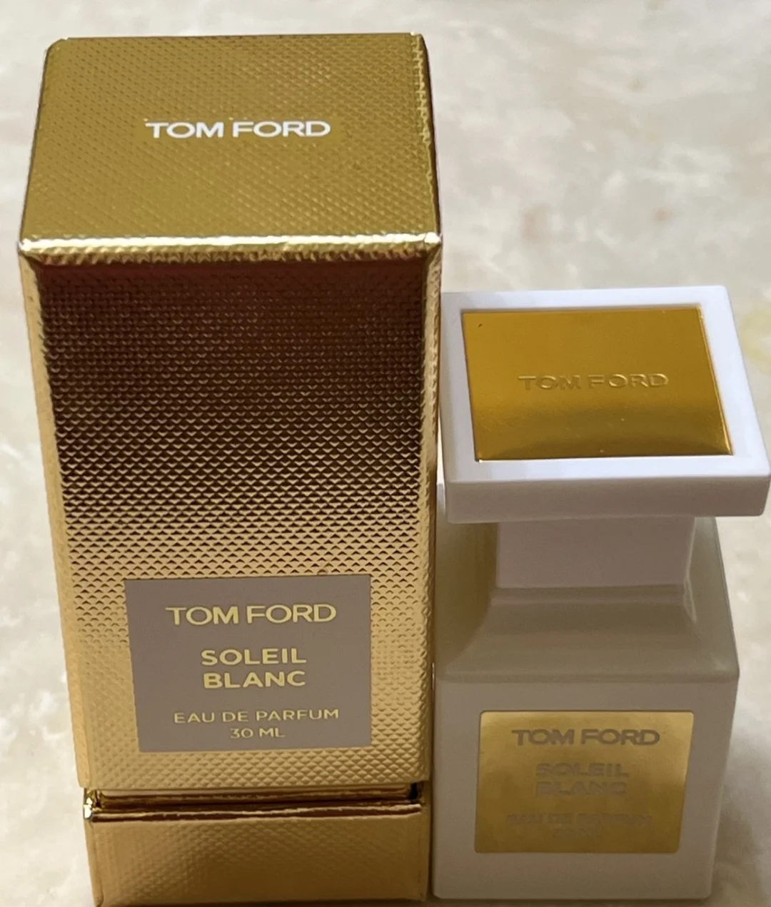 Tom Ford Soleil Blanc perfume bottle and box